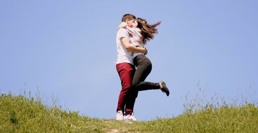 meeting of two lovers in the park