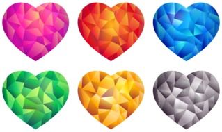 Colorful hearts clipart