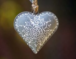 Grey and white heart decoration on Valentine's Day