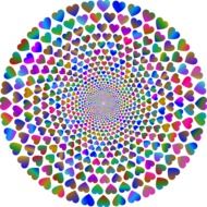 chromatic heart in the shape of a circle