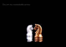 horses in chess on a black background