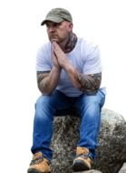 Isolated Man Sitting
