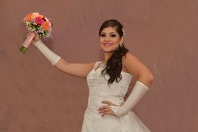 bride with bouquet