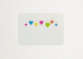 colorful hearts on a postcard