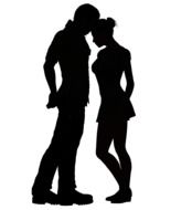 silhouette of two lovers