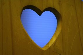 Wood Blue Heart