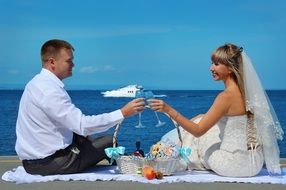 Romantic wedding on beach