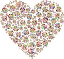 isolated heart with floral pattern