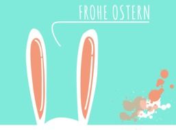 graphic image of long rabbit ears on easter card