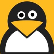 funny penguin on the yellow background