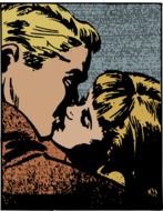 Kissing Couple, Retro illustration