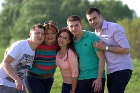 portrait of cheerful friends