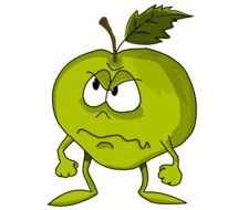angry cartoon apple drawing