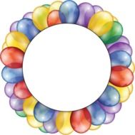 frame with colorful balloons