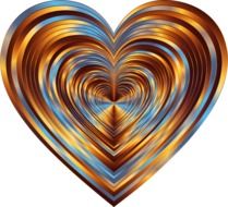 graphic bronze heart