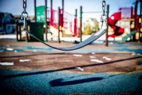 swing on the playground close up