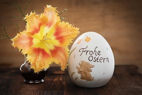 image of egg and orange flower