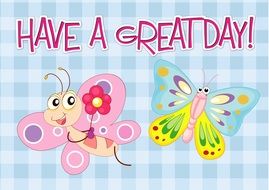 greeting card with wishing a good day