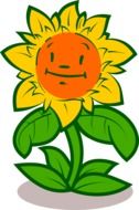 painted smiling sunflower