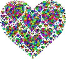 heart in the form of a prismatic colorful rainbow