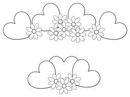 drawing flowers on hearts