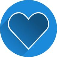 icon with a blue heart