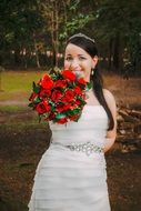 Dominican bride with bouquet