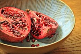 chopped pomegranate in a plate