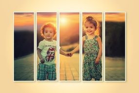 happy kids photo collage