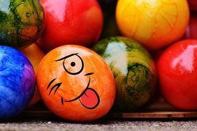 funny colorful Easter eggs