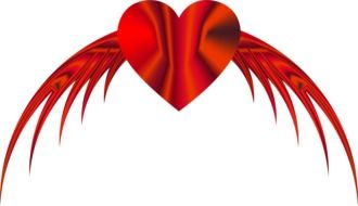 red heart with wings