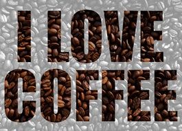 I Love Coffee poster drawing