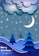 blue card with christmas