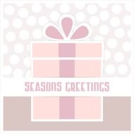 pastel greeting card with present box