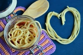 spaghetti in the shape of a heart