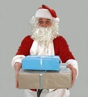 santa with gift boxes