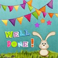 cute card with a rabbit