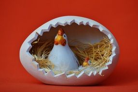 beautiful easter decoration in the egg