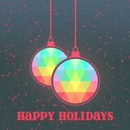 card with two drawn balloons and the inscription happy holidays