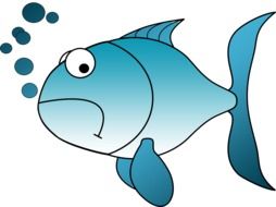 blue Fish Sad drawing