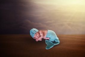 Cute new born baby is sleeping