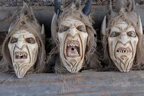 creepy masks of the devil in austria