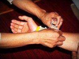 ritual of tying thread