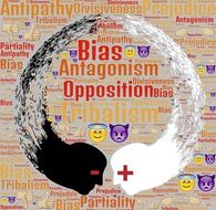 Antagonism, illustration at word cloud