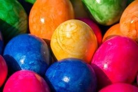 colorful eggs with a shiny shell