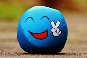 blue ball with funny emoticon