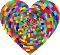 drawing multicolored bright heart
