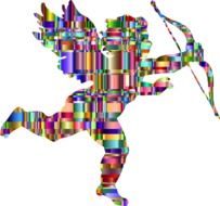 colorful prismatic cherub