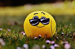 soft ball as a smiley in sunglasses