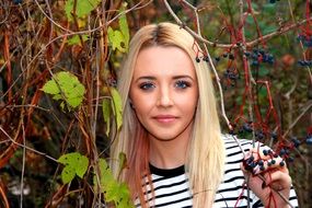 girl in a striped jacket